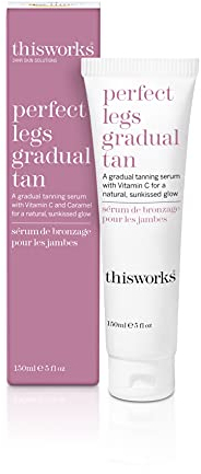 This Works Perfect Legs Gradual Tan, 150 ml - Streak-Free Self-Tanning Serum Infused with Vitamin E, Shea Butter and Essential Oils - Hydrating Gradual Tan Moisturiser for a Natural Summer Glow