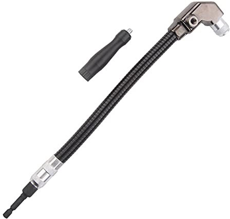 NeeyBing - Prolunga flessibile per trapano, ad angolo retto e kit di punte di estensione flessibili per trapano con attacco esagonale da 1/4, punta magnetica (310 mm)