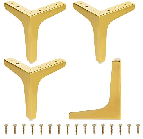 SHEENO - Juego de 4 Patas de Muebles de Metal, 10 cm, Patas de sofá Triangulares Modernas de Metal para Armario, sofá, Silla