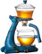 Aoheuo Kungfu - Set da tè in vetro con riscaldatore, coperchio girevole per deviazione dell'acqua, teiera semiautomatica in vetro (blu, senza tazza)