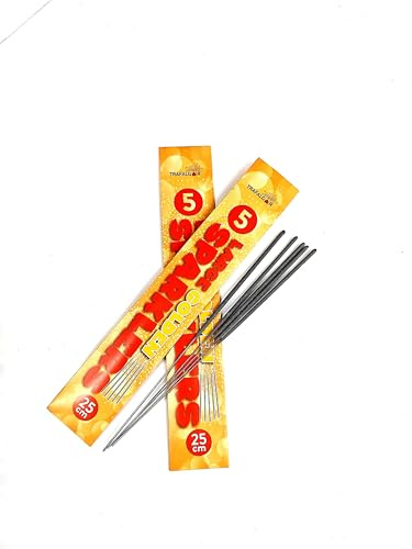 B4E 25cm Large Classic Golden Sparklers | For Adult and Children | For Birthdays, Weddings, Halloween, Bonfire Night, Christmas and New Year | Long Burn 60 seconds (50 Sparklers)