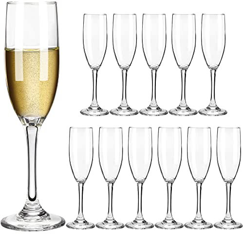 HAKEEMI Set med 12 klassiska champagneflöjter i bulk, 170 ml