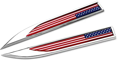 PTDecals 1 Paar Vereinigten Staaten Flagge Metall Emblem Auto Aufkleber 14,7 cm * 2 cm US USA Flagge Grafik Aufkleber Abzeichen Für Fahrzeug Auto Kotflügel Seitenschweller Kofferraum Heckklappe