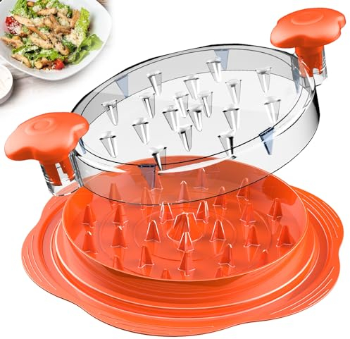 Hähnchen Zerkleinerer 25.5cm Großer Sichtbar Hühnerbrust Schredder Werkzeug Twist mit Bürste und Gabeln, Professionelles Fleischzerkleinerer