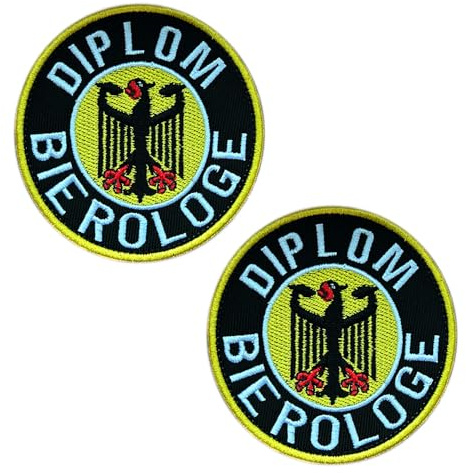 2 parches Diplom Bierologe bordados tácticos con cierre para ropa, chaquetas, mochila, chaleco, uniformes militares, viajes, aventuras, motociclistas, 2 unidades