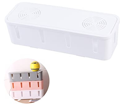 Gatuida Caja de Seguridad para Tiras de Alimentación Antiestático para Enchufes y Organizador de Cables Almacenamiento Seguro Compacto y Fácil de Colocar Adecuado para Oficina y Hogar