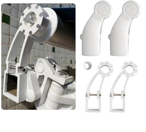 2 staffe per tende da sole con coperchi per tubo quadrato da 40 mm, supporto retrattile per cambio