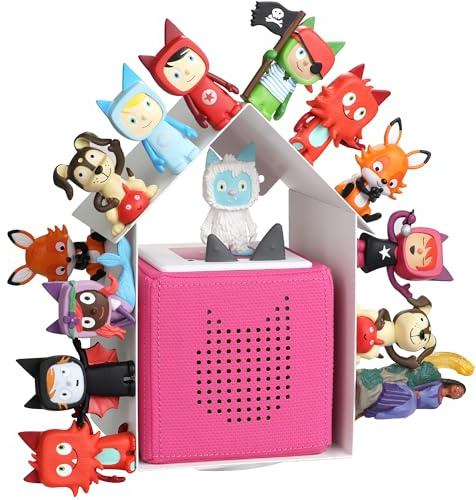 Xozoyo Hausform Tonie Regal vollständig magnetisches Toniebox Regal für mehr als 40-50 Figuren + Box Tonieregal für Mädchen und Jungen in weiß tonieregal zum hinstellen