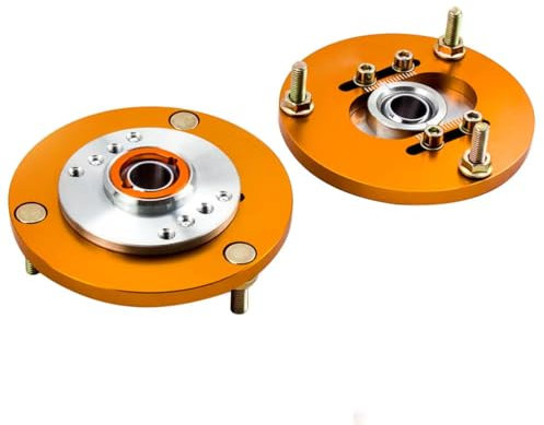 Suspensión De Muelle Compatible con para 318i 318is 318ic 323i 323ic 323is 325i 325is 325ic 328i 328is 328ic M3 Par Delantero Coilover Pillow Ball Camber Plates Montaje Superior(Yellow)