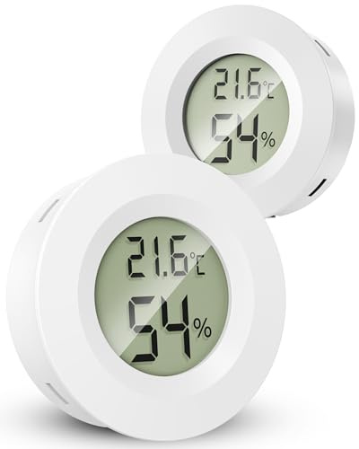 MAVORI® 2 pz. Mini termometro digitale & igrometro mini: Misuratore di umidità interna preciso & termometro piccolo per la misura della temperatura e dell'umidità (nero)