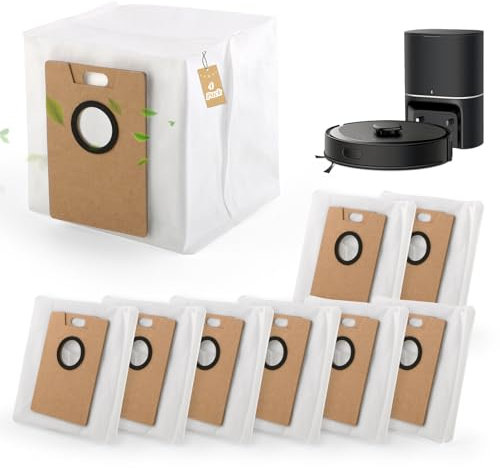 RongZy 8 Pezzi Sacchetti per la Polvere per Tapo RV20 Max Plus/Tapo RV30 Max Plus Sacchetti per la Polvere di Ricambio per RVA202 Robot Aspirapolvere Accessori (3L)