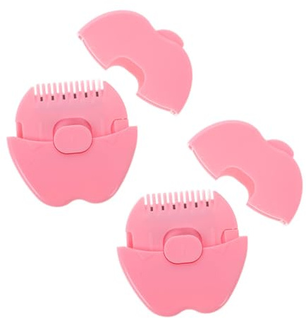 Toddmomy 2 Cortapelos Con Forma De Manzana Para Bebés Peine Portátil Para Flequillo Puntas Abiertas Herramienta Para Forma Al Flequillo Plástico Rosa