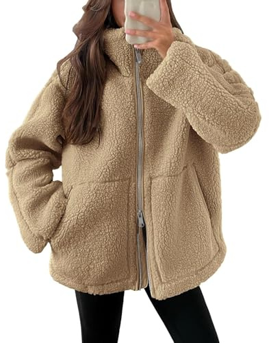 Manteau Femme Hiver Cintré Chic Bouclette Veste Peluche Femme Automne Grand Froid Vetement Mode Chaude Grande Taille Épais Duffle Coat Teddy 2#Brun M 2025