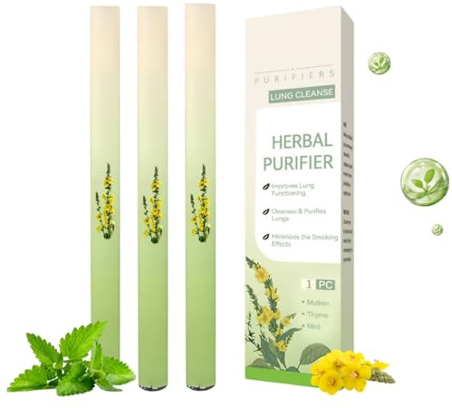 herbals Diffuser, 3 Pezzi Pulitori per Polmoni E Nasal Stick, Mullein Lung Purifier, Upgraded Herbals Diffuser Pen, Inalatore per Smettere Di Fumare, Penna per Inalazione Fresca