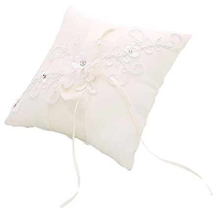 Ringkissen Für Ringträger Ringkissen Mit Bändern Ringkissen Für Die Zeremonie Weiß Kranz