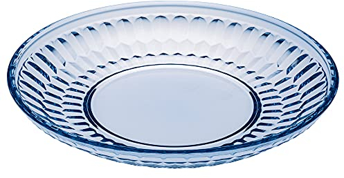 Villeroy und Boch - Boston col. Salatteller blue, dekorativer Teller für Salate und Desserts mit blauem Akzent, Kristallglas