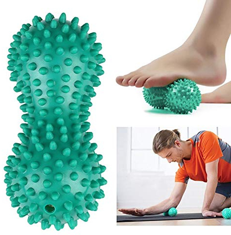 Dragonaur 1 bola de masaje con forma de cacahuete para yoga, fitness, PVC, alivio del estrés, cuerpo, mano, pie, rodillo de masaje, color aleatorio