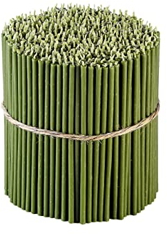 Danilovo Ritual Bienenwachs Kerzen (Grün) - Orthodoxe Kerzen für Gebet Tischdeko Hochzeit - Ungiftig, Ruß - Tropffrei, Lang, Nachhaltige Produkte, N140, Höhe: 16 cm, Ø 5 mm (100 stück)
