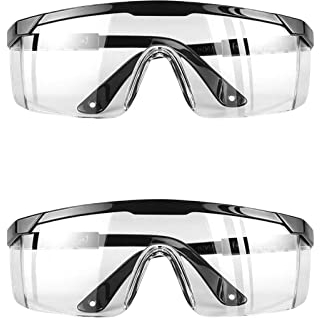 KAYLRE 2 PCS Lunettes De Protection Anti-Buée et UV Lunettes et Anti-Rayures pour Les lieux de Travail, Construction, Bricolage, Laboratoire, Soudage, Chimie, Usage Personnel Confortables à Porter