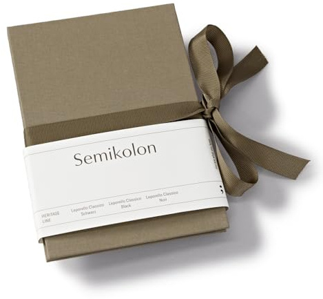 Semikolon 370018 Leporello Classico 12,2 x 17,7 cm - 14 Fotos 10 x 15 cm - Ziehharmonika-Fotobuch - fango beige