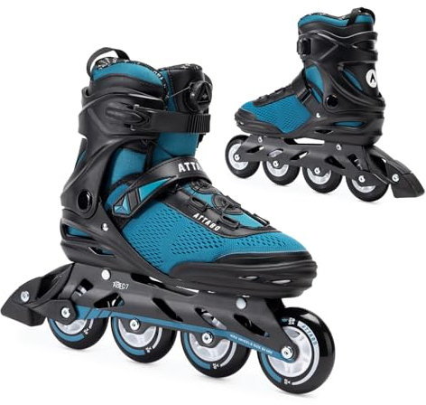 ATTABO Patines en Línea Fitness OneFoot 44 EU Azul Patines de Hombre Ligeros y Duraderos PP Shell Coolmax Lining Montaje rápido FITGo Rodamientos ABEC-7 Ruedas PU 82A Cómodos y con Estilo