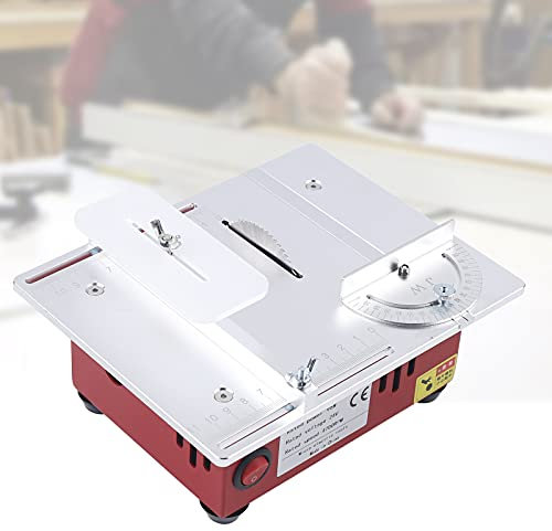Mini scie circulaire de table 96 W 9500 tr/min Outil de coupe de bureau DIY Tronçonneuse Plastique Métal Scie à chantourner Petite machine de sculpture Portable Scie de table Travail du bois 20 x 16 x