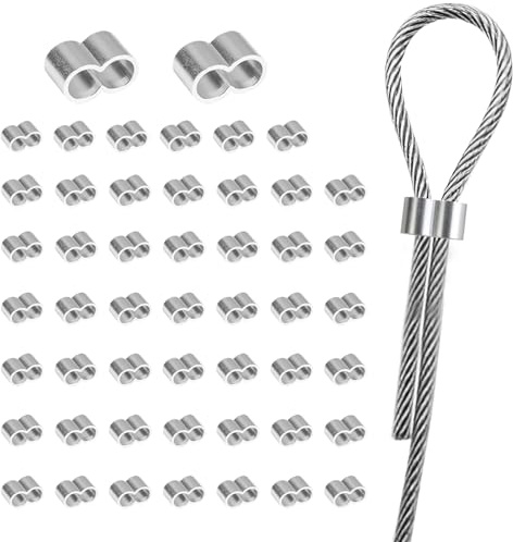50 Stück Pressklemmen, Würgeklemmen 10 mm Aluminium Crimpschlaufe für Expanderseil, Planenseil und Gummiseil – Korrosions beständige und Hochwertige Aluminiumklemmen für Verschiedene Anwendungen