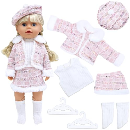 Baby docka kläder kompatibel med baby nyfödda kläder 14–18 tum docka, dockkläder för 35–45 cm kläder söt baby docka outfits dockkläder