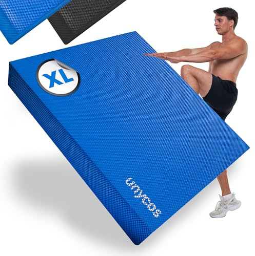 unycos – Cuscinetto di Equilibrio Antiscivolo in TPE Alta Densità, Tappetino Propriocettivo Balance Pad 50×40×6 cm, Supporta 150 kg, per Yoga Pilates Fitness, Core e Mobilità (Blu, XL)