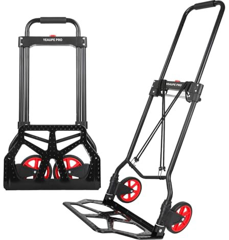 YEAUPE PRO Carretilla de Mano Plegable, Carga Capacidad máxima 100Kg- para Transporte en hogar, Garaje y Oficina