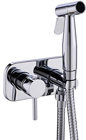 TRUSTMI Toilet Concealed Hot and Cold Bidet Spray Set, Brass Hand Held Warm Water Sprayer Shattaf,Chrome