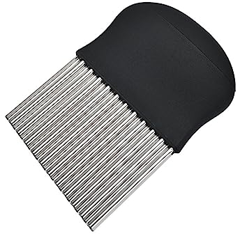 WeddHuis Coltello Taglio Ondulata in Acciaio Inossidabile con Manico in Plastica, Tagliapatate Ondulato per Patate, Cipolle, Carote e Altre Verdure e Frutta