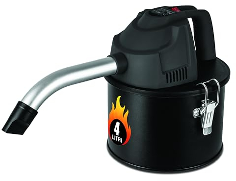 Generic Mini Aspirapolvere Portatile per Pulizia BBQ e Stufe a Pellet 600W 4L + Accessori, Nero, Metallo, Filtro HEPA Lavabile