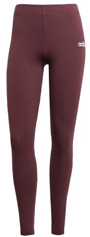 adidas Damen Essentials LINEAR Cotton Leggings, Aurora Ruby/White, L