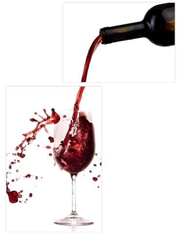 burkfeeg 2 Piezas Cuadro Decorativo vino Cocina Cuadro En Lienzo vino Cuadro Lienzo No Tejido Para Hogar Moderno Comedor (Sin Marcos)