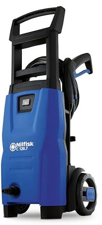 Nilfisk Titan X-TRA 120 Bar High Pressure Washer + Patio Cleaner + Foam Sprayer + Brush + Auto & Underchasis Nozzle - Power Washer for Patios and Car Washing (1400 W)