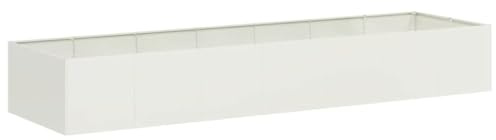 vidaXL Pflanzgefäß Weiß 280x80x40 cm Stahl, Pflanzschale, Garten-Garten-Pflanzkübel, Outdoor-Pflanzgefäß, Hochbeet, Pflanzgefäß, Blumenkasten