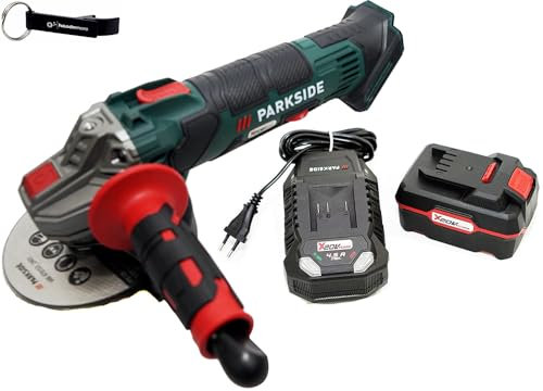 HEADNMORE® Bundle - PARKSIDE® 20V Akku Winkelschleifer PWSA 20 im Transportkoffer + HEADNMORE® Schlüsselanhänger (1x4Ah Akku)