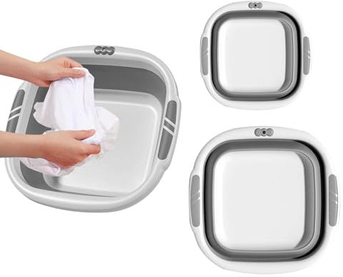 Lavabo pliable – Lavabo peu encombrant | Bassin de bol pliable | Tube de lavage portable | Bain de bain de pieds | Vêtements portables pour laundry, camping, randonnée