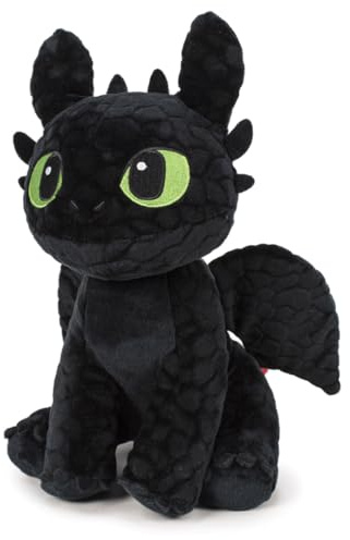 TA&MA HTTY Dragon – Black Night Dragon inspirerad av tandlös – gosig leksak och fylld leksak – olika modeller och storlekar – mjuk plyschleksak för barn och fans (sittande 30 cm)