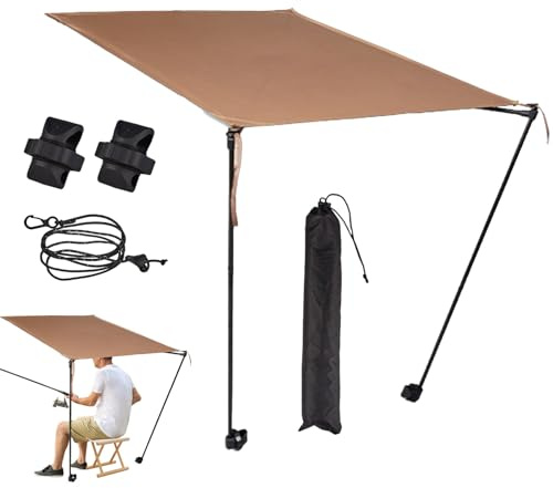 Toldo plegable para silla, sombrilla para sillas de playa, sombrilla de refugio solar, resistente y portátil, para deportes, al aire libre, playa, portones traseros, pesca, senderismo, viajes