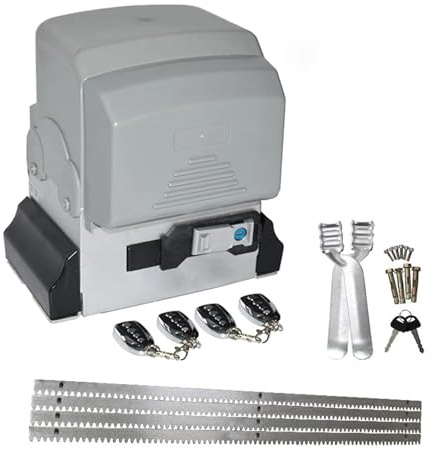 YVAAASIYC Heavy Duty 2500kg Automatic Sliding Gate Motor Drive Electric Remote Control Sliding Door Opener With Steel Rack 6/7/8M Optional(7M Racks kit2)