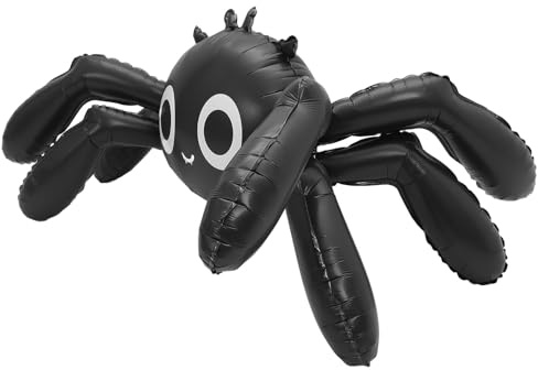 JOINPAYA Oversized Giant Spider Foil Balloon for Halloween Party Supplies, Inflatable Large Black Spider Decoration Balloon for Indoor Outdoor Themed Events and Shower