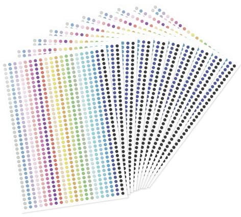 Meitaat 7 000 stycken gradient punktklistermärken 6,3 mm runda vinylsjälvhäftande prickar självhäftande etiketter markeringspunkter för färgkodning