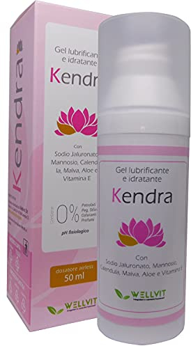 KENDRA - Pregiato Lubrificante Intimo all'Acqua Idratante e 100% Naturale, Gel Lubrificazione Vaginale a base d'acqua con D Mannosio Ideale per Secchezza Prurito e Cistite, Made in Italy(50ml)