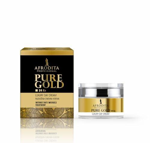 Afrodita Professional PURE Gold 24 Ka lyxig dagkräm 50 ml l kraftfull anti-aging formel med partiklar av rent, 24-karats guld