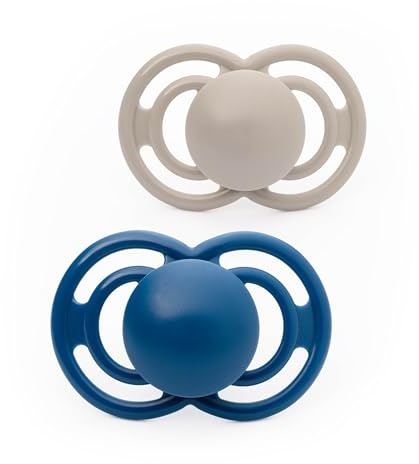 MAM Perfect Soothers | 18-36 Months | Pack of 2 | Comes in Dummy Steriliser Box | Sustainable Materials | Baby Accessories | Blue/Cream (Various Designs)