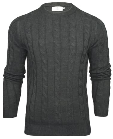 Xact Maglione da Uomo a Girocollo a trecce