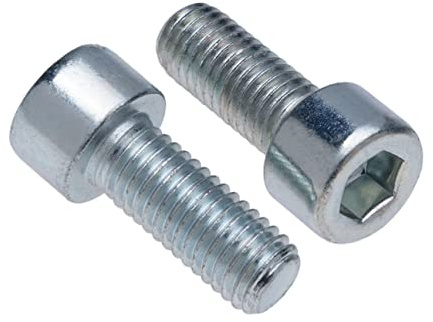 Viti a Testa Cilindrica M4 Classe Strenght Sleel 8.8 (Quantità da 50) Zincato Esagonale Brugola Filettati Fasteners Cilindrico Heavy Duty Certificato Standard DIN912 (4mm x 10mm)
