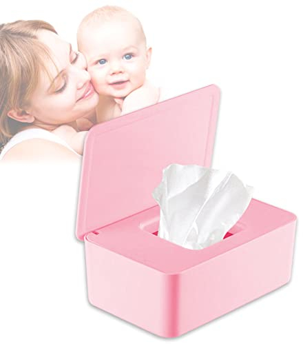 LAPONO FeuchttüCher Box Tissue Aufbewahrungskoffer Feuchtes Toilettenpapier FeuchttüCher Baby Toilettenpapier Box Spender Aufbewahrung Tissue Mit Deckel-pink